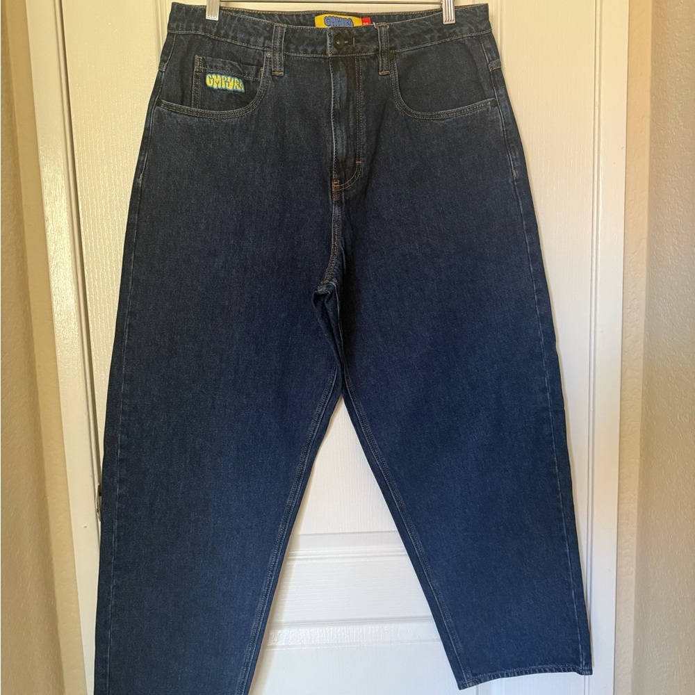 Empyre Dog Evening Ultra Loose Dark Blue Denim Skate Jeans. Blue/32